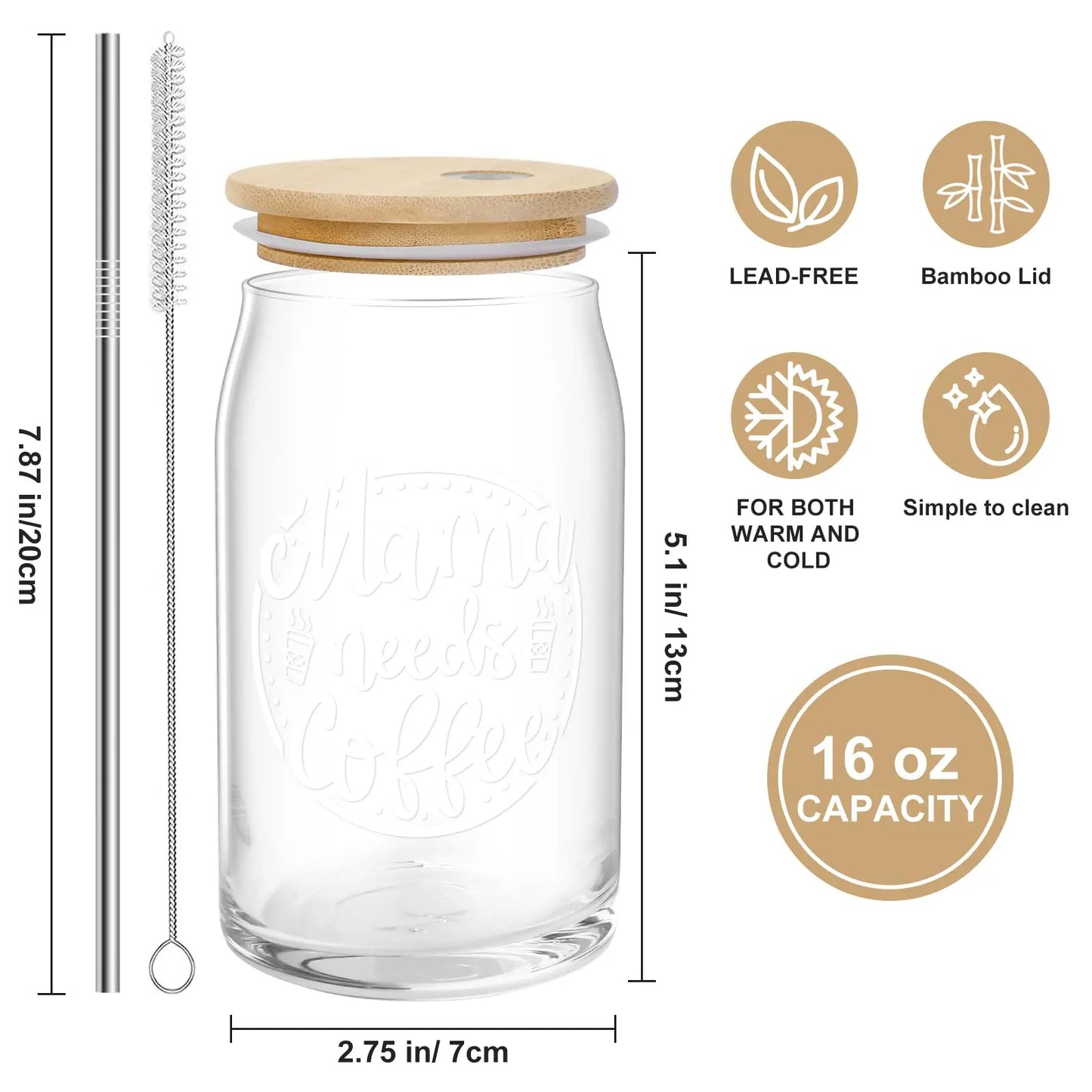 Mothers Day Gifts for Mom from Daughter Son, Unique Gifts Ideas for Women Mama Stepmom Mother In Law, Personalized Anniversary Birthday Mothers Day Presents for Wife from Husband - Can Glass 16OZ FUTURE ENDEAVORS