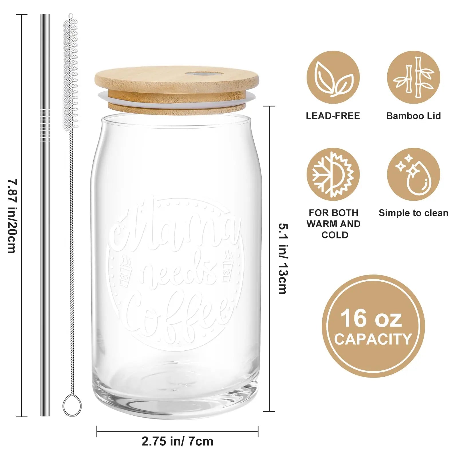 Mothers Day Gifts for Mom from Daughter Son, Unique Gifts Ideas for Women Mama Stepmom Mother In Law, Personalized Anniversary Birthday Mothers Day Presents for Wife from Husband - Can Glass 16OZ FUTURE ENDEAVORS
